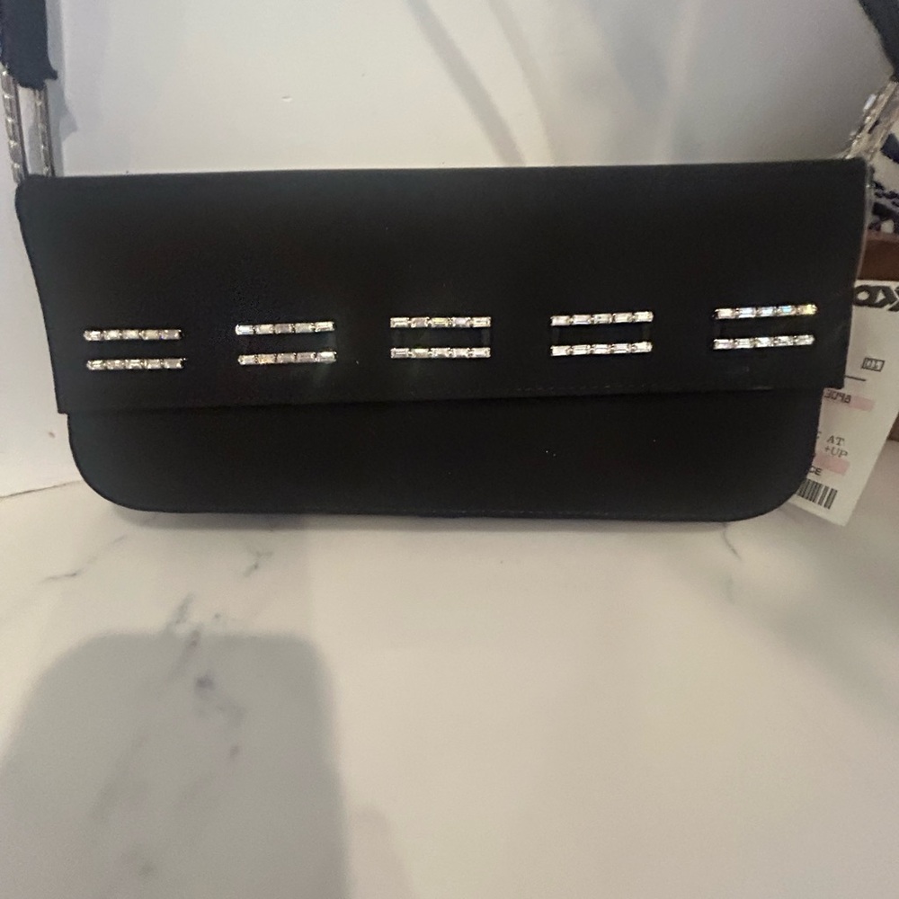 NWT Stewart Weitzman Jeweled Black Clutch. - Picture 2 of 5